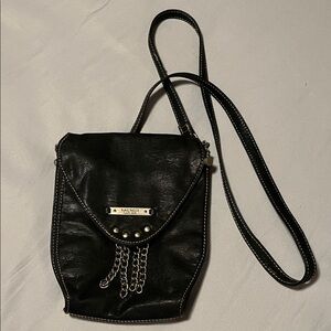 Nine West Black Crossbody Bag with Chain Accents Perfect Size Long Strap